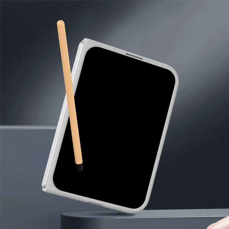 Obudowa na iPhone Fold, twarda tylna pokrywa z tworzywa PC z folią z hartowanego szkła / Stylus - Jasnoszary