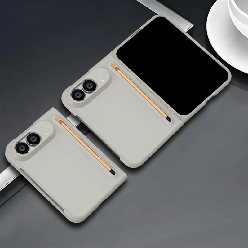 Obudowa do iPhone Fold z piórem stylusowa twarda obudowa PC - Jasnoszara