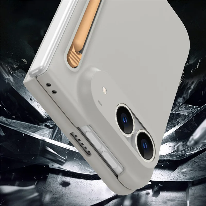 Obudowa do iPhone Fold z piórem stylusowa twarda obudowa PC - Jasnoszara