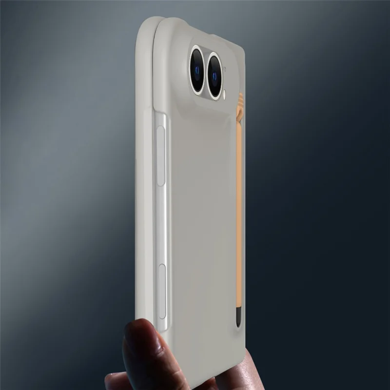 Obudowa do iPhone Fold z piórem stylusowa twarda obudowa PC - Jasnoszara