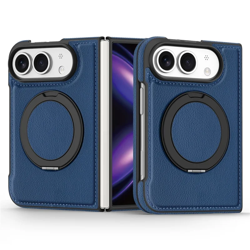 Magnetische hoes voor iPhone Fold met ringstandaard en PU lederen achterkant - Safran