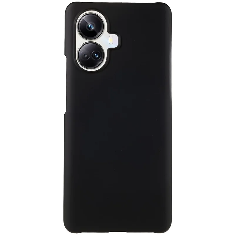 For Realme 10 Pro+ 5G Shockproof Plastic Rubberized Matte Hard Phone Case Cellphone Back Cover - Black