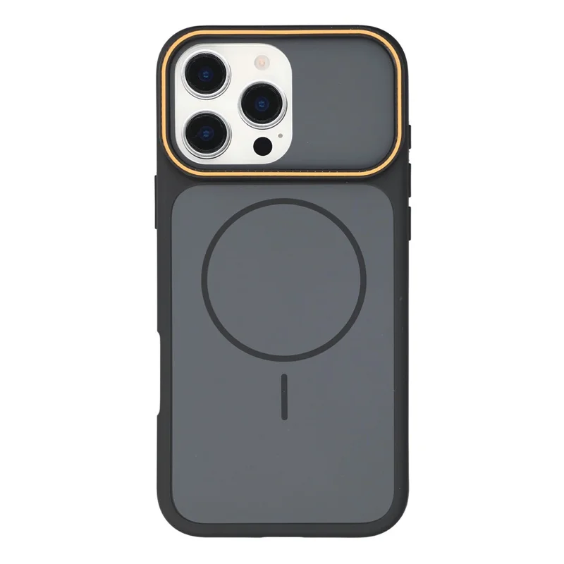 For iPhone 16 Pro Max Magnetic Case Dual-Tone Design PC + TPU Shockproof Phone Back Cover - Black
