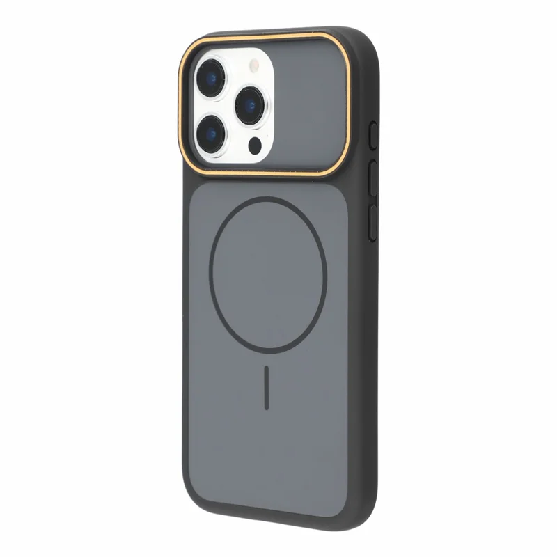For iPhone 16 Pro Max Magnetic Case Dual-Tone Design PC + TPU Shockproof Phone Back Cover - Black