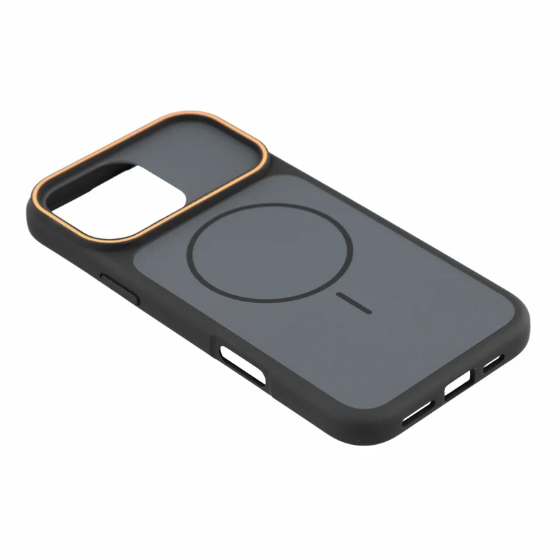 For iPhone 16 Pro Max Magnetic Case Dual-Tone Design PC + TPU Shockproof Phone Back Cover - Black