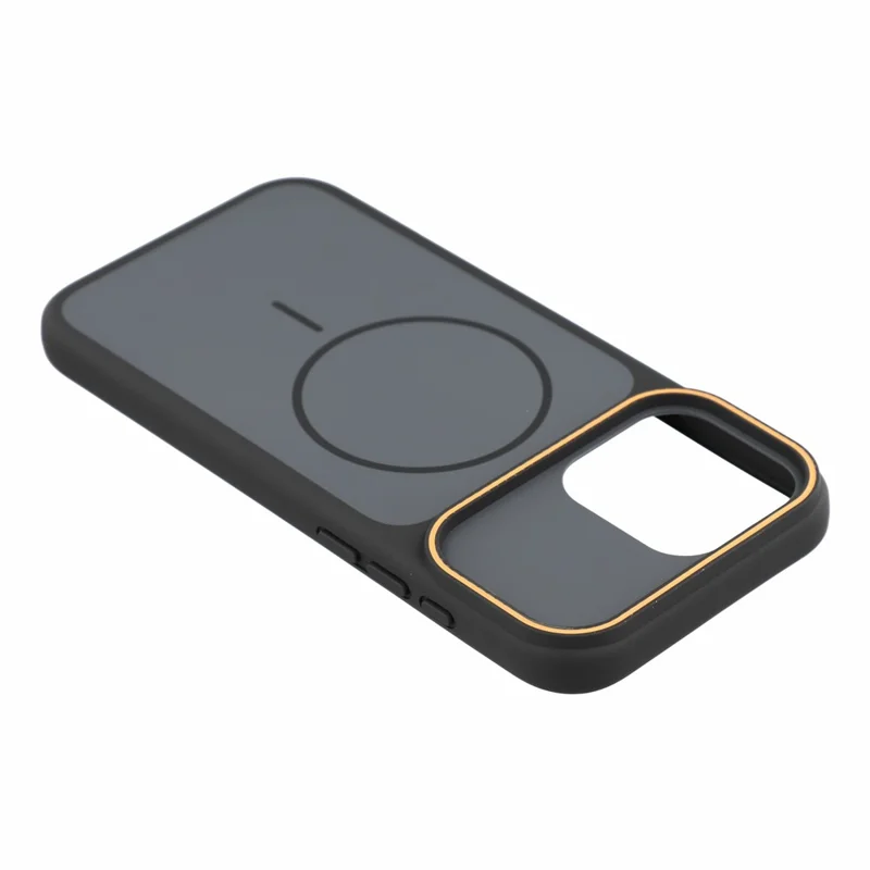 For iPhone 16 Pro Max Magnetic Case Dual-Tone Design PC + TPU Shockproof Phone Back Cover - Black