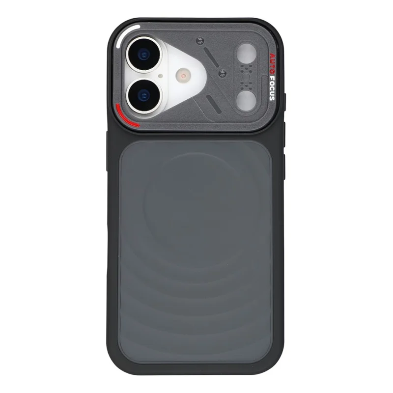 For iPhone 18 Pro Max / 17 Pro Max Magnetic Case Water Ripple Texture PC + TPU Scratch Resistant Phone Cover - Black