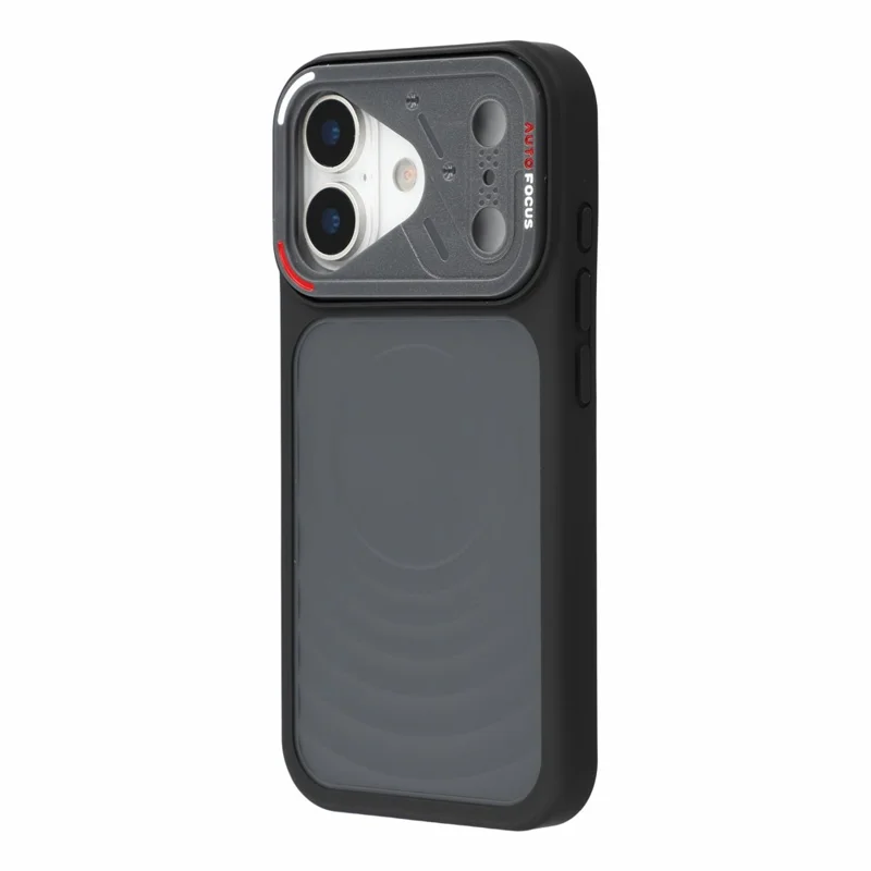 For iPhone 18 Pro Max / 17 Pro Max Magnetic Case Water Ripple Texture PC + TPU Scratch Resistant Phone Cover - Black