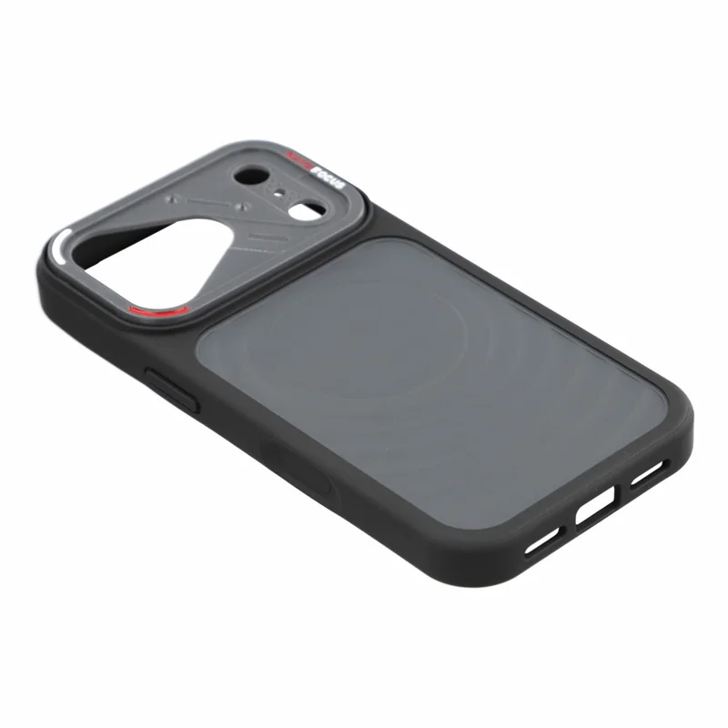 For iPhone 18 Pro Max / 17 Pro Max Magnetic Case Water Ripple Texture PC + TPU Scratch Resistant Phone Cover - Black