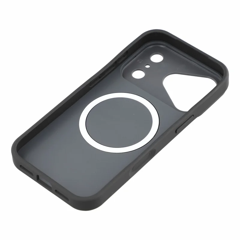 For iPhone 18 Pro Max / 17 Pro Max Magnetic Case Water Ripple Texture PC + TPU Scratch Resistant Phone Cover - Black