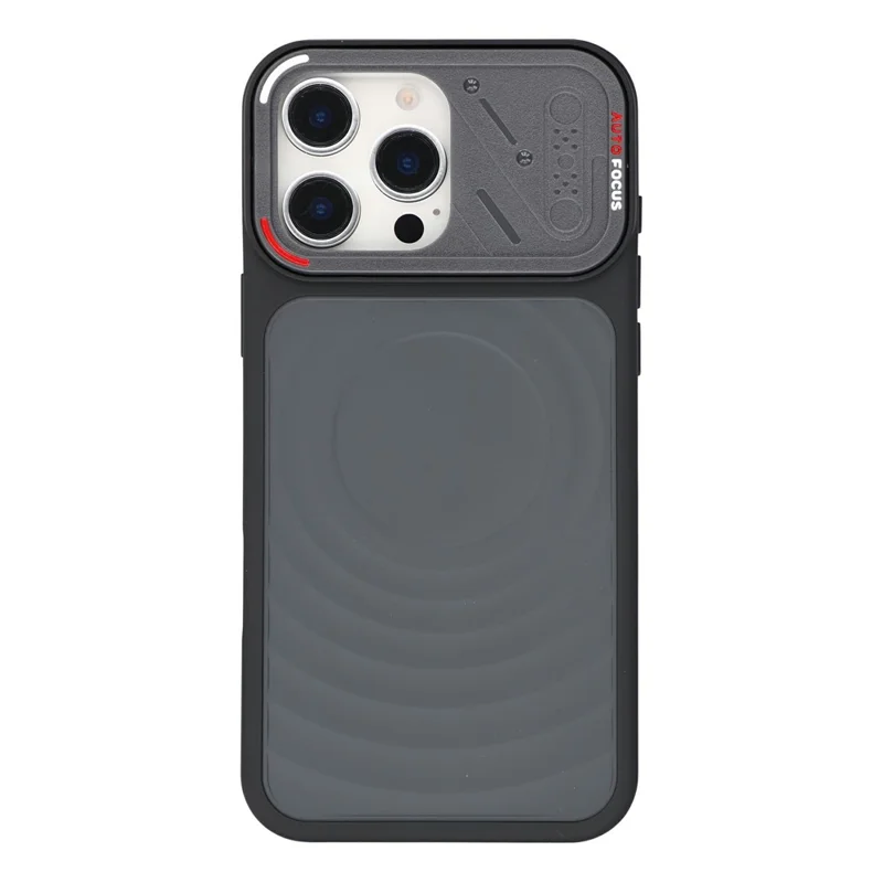 For iPhone 16 Pro Magnetic Case Water Ripple Texture PC + TPU Scratch Resistant Phone Cover - Black