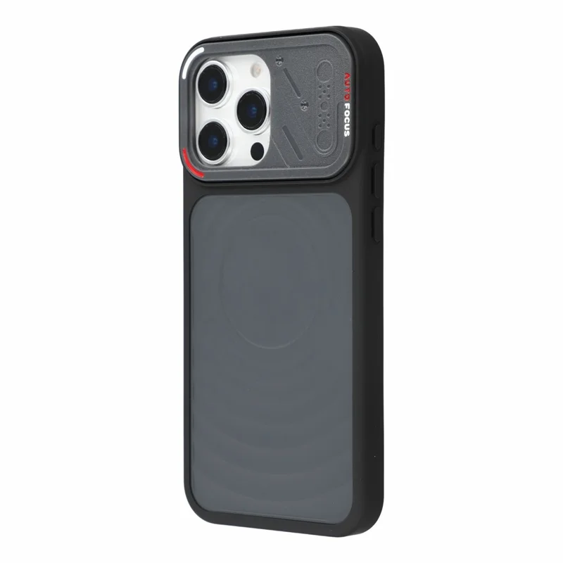 For iPhone 16 Pro Magnetic Case Water Ripple Texture PC + TPU Scratch Resistant Phone Cover - Black