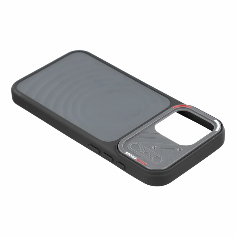 For iPhone 16 Pro Magnetic Case Water Ripple Texture PC + TPU Scratch Resistant Phone Cover - Black