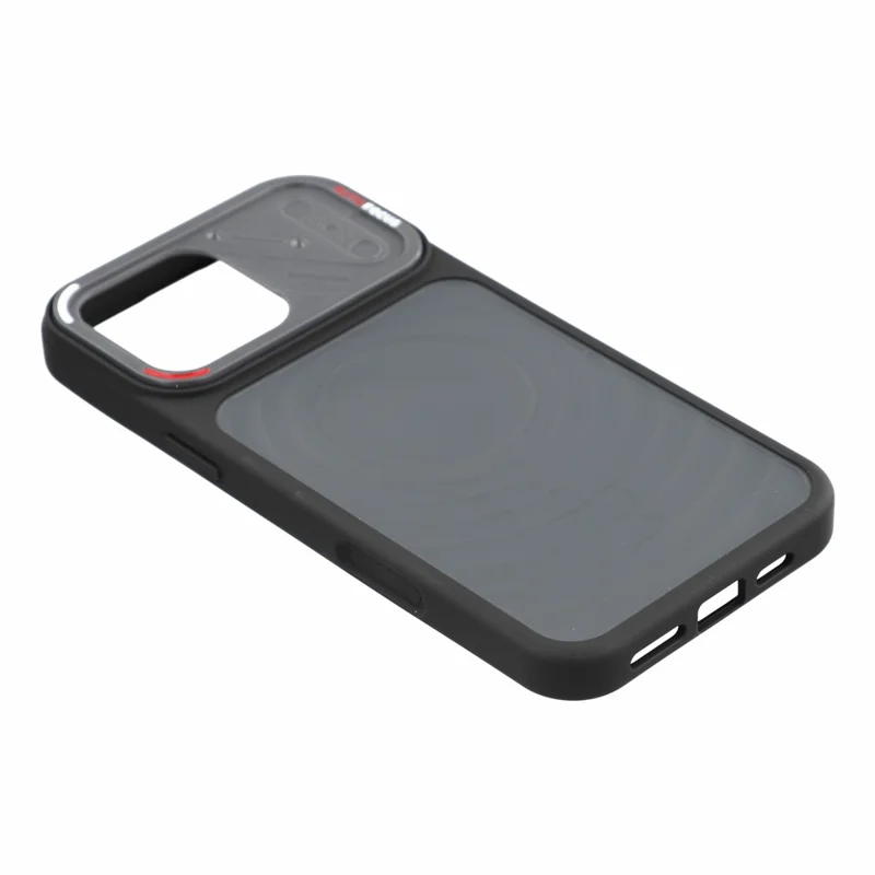 For iPhone 16 Pro Magnetic Case Water Ripple Texture PC + TPU Scratch Resistant Phone Cover - Black
