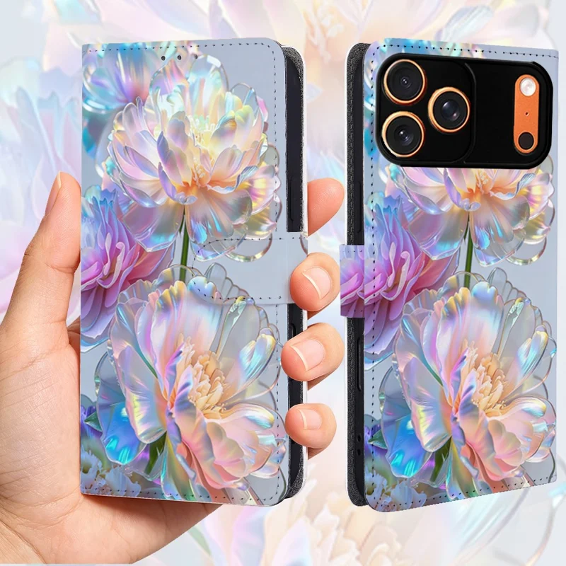 Til iPhone 18 Pro / 17 Pro Case Mønsterprintet PU Læder Wallet Flip Telefonbeskyttelse - QMHD0003