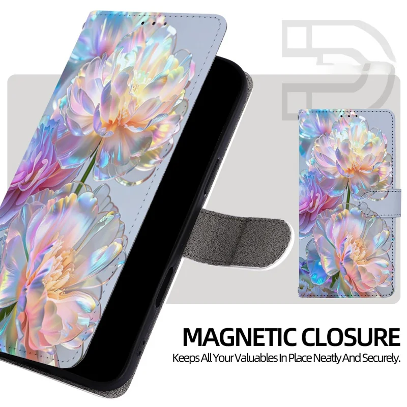 Til iPhone 18 Pro / 17 Pro Case Mønsterprintet PU Læder Wallet Flip Telefonbeskyttelse - QMHD0003