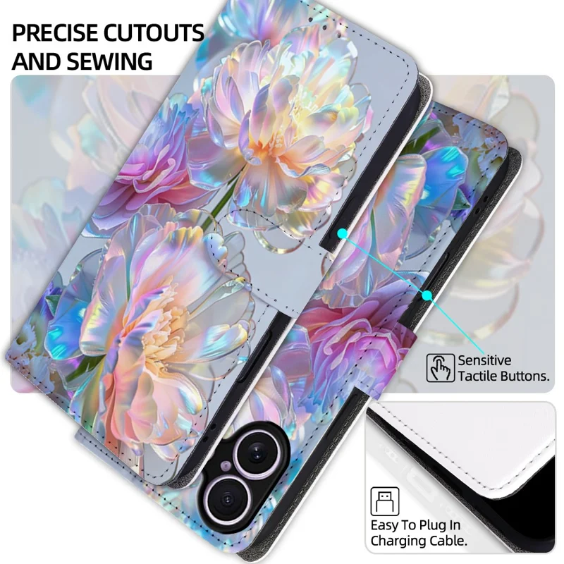 For iPhone 17 Case Patroonbedrukte PU-leer portemonnee Flip telefoonhoesje - QMHD0003