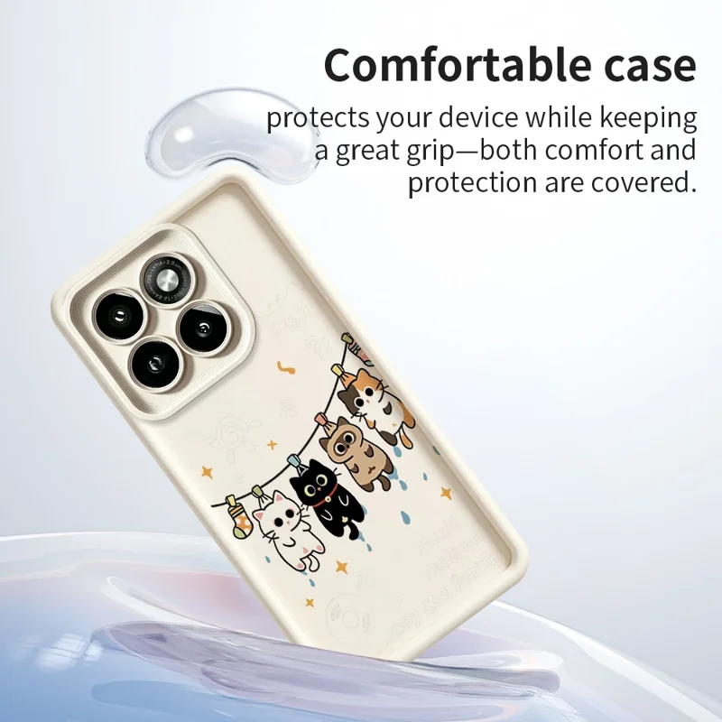 For Motorola Moto G56 5G TPU Case Four Cartoon Cat Pattern Rubberized Phone Back Cover - White