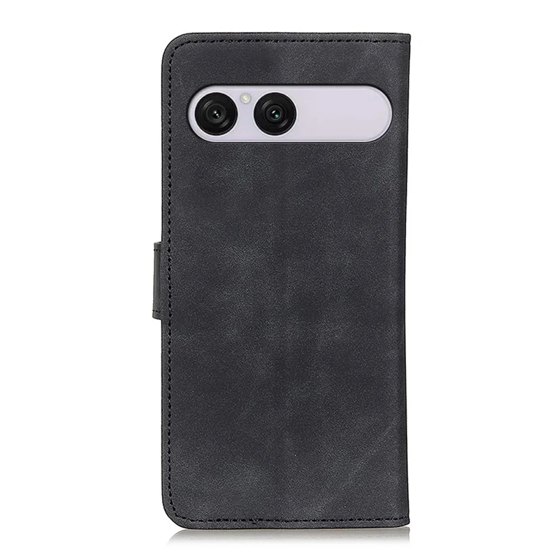 KHAZNEH for Sony Xperia 10 VIII Case PU Leather Retro Texture Phone Cover - Black