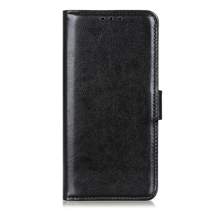For Google Pixel 11a Case Crazy Horse Texture PU Leather Phone Stand Cover - Black