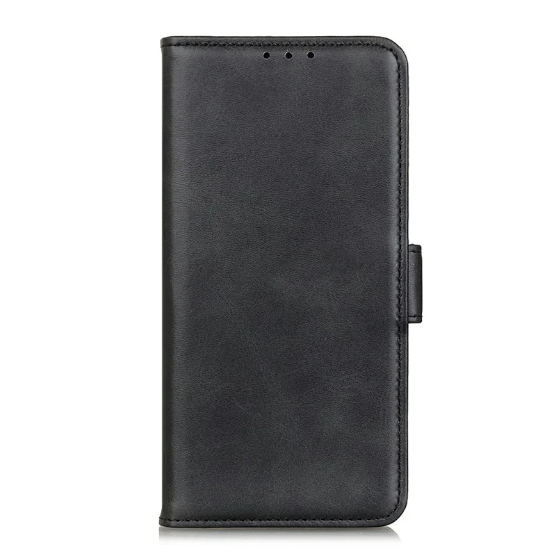 For Google Pixel 11a Case Stand Cowhide Texture PU Leather Phone Cover - Black