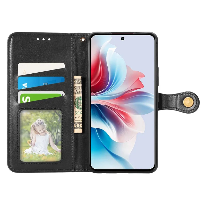 For Xiaomi 17T Case Stand Wallet Leather Phone Cover with Tempered Glass Screen Protector - Black