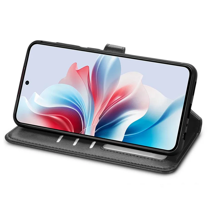For Xiaomi 17T Case Stand Wallet Leather Phone Cover with Tempered Glass Screen Protector - Black