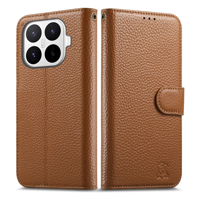 Capa Carteira em Pele Sintética para Xiaomi 17T com Bloqueio RFID e Protetor de Ecrã de Vidro Temperado - Castanho