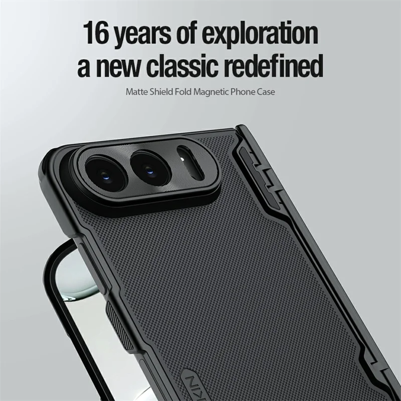 NILLKIN Super Frosted Shield Fold For iPhone Duo Magnetic Case PC Matte Phone Cover - Black