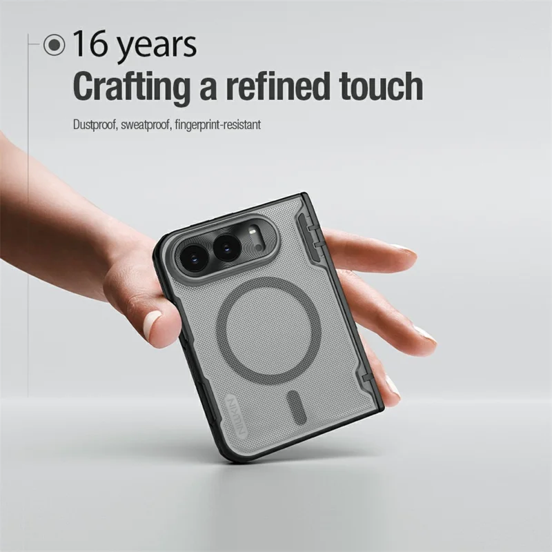 NILLKIN Super Frosted Shield Fold For iPhone Duo Magnetic Case PC Matte Phone Cover - Black