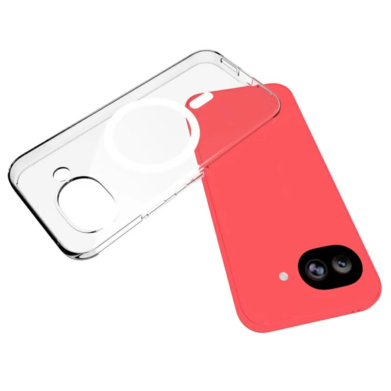 For Google Pixel 11a Magnetic Case Watermark-Resistant TPU Phone Back Cover - Transparent