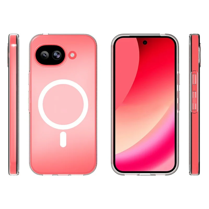 For Google Pixel 11a Magnetic Case Watermark-Resistant TPU Phone Back Cover - Transparent