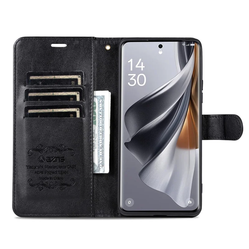 AZNS For Xiaomi Redmi Note 17 Pro Max 5G Case Anti-Scratch PU Leather Stand Wallet Phone Cover - Black