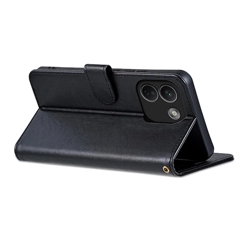 AZNS For Xiaomi Redmi Note 17 Pro Max 5G Case Anti-Scratch PU Leather Stand Wallet Phone Cover - Black