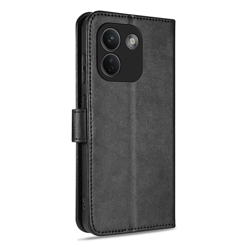 AZNS For Xiaomi Redmi Note 17 Pro Max 5G Case Anti-Scratch PU Leather Stand Wallet Phone Cover - Black