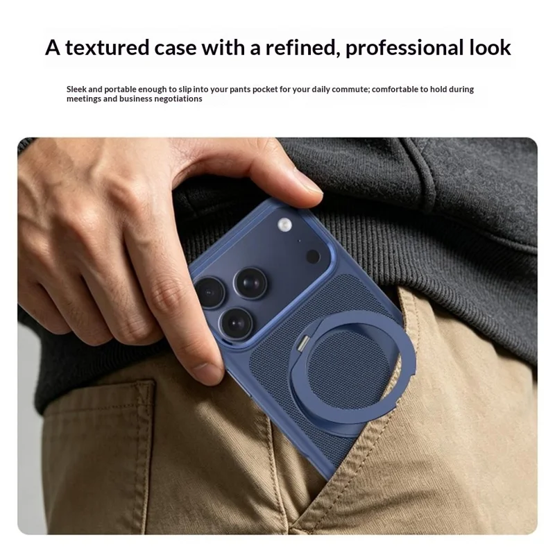 For iPhone 18 Pro Max  /  17 Pro Max Magnetic Case Rotating Kickstand PU Leather + TPU + PC Phone Back Cover - Light Grey