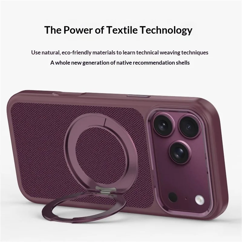 For iPhone 18 Pro Max  /  17 Pro Max Magnetic Case Rotating Kickstand PU Leather + TPU + PC Phone Back Cover - Light Grey