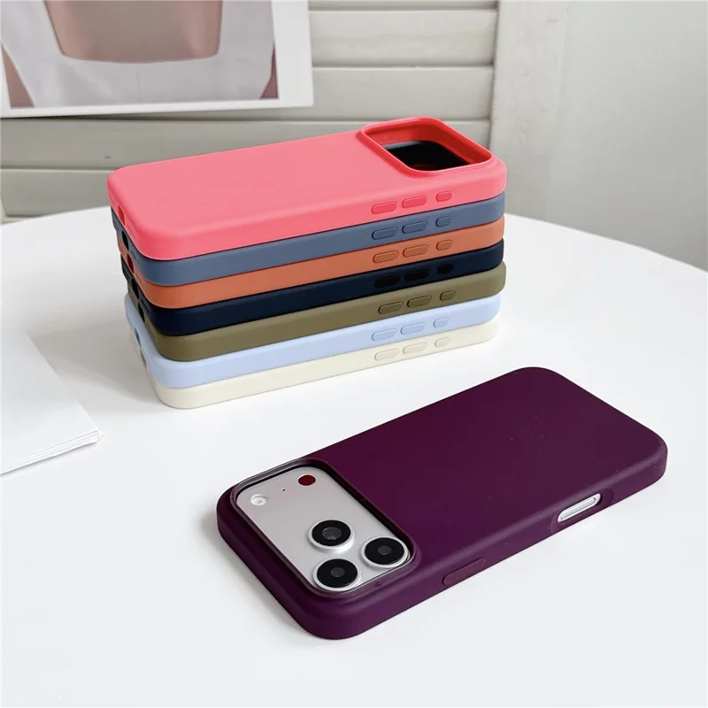 For iPhone 18 Pro Magnetic Case Liquid Silicone Phone Back Cover (No Logo) - Wine Red