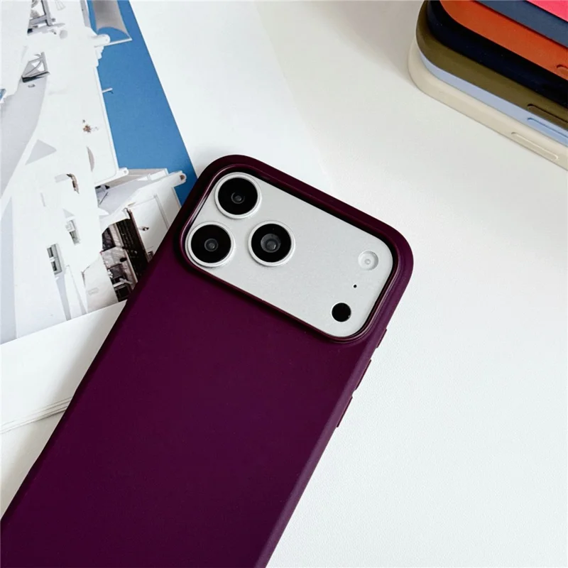 For iPhone 18 Pro Max Magnetic Case Liquid Silicone Phone Back Cover (No Logo) - Wine Red