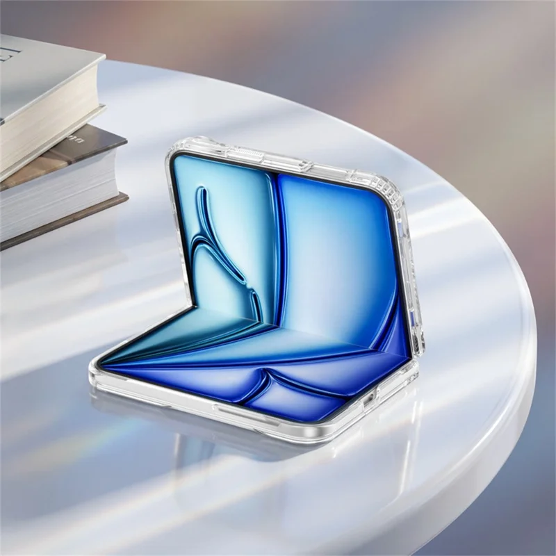 For iPhone Duo Magnetic Case UV Coating Anti-Yellowing 1.5mm Hard PC Phone Cover - Transparent