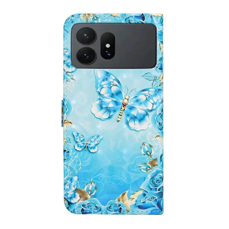 For Samsung Galaxy S27 Pro Case 3D Pattern Printing Leather Wallet Phone Cover - Blue Butterflies