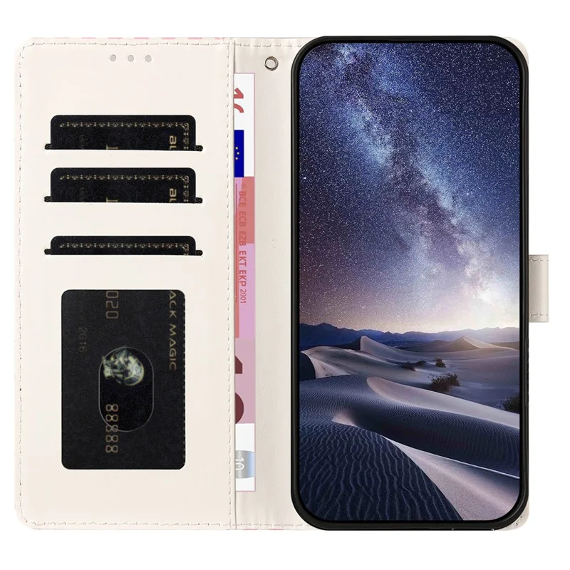 Til Samsung Galaxy S27+ Taske med stjernemønster i PU-læder med wallet og stander, telefonbeskytter med håndledsrem - Lyserød