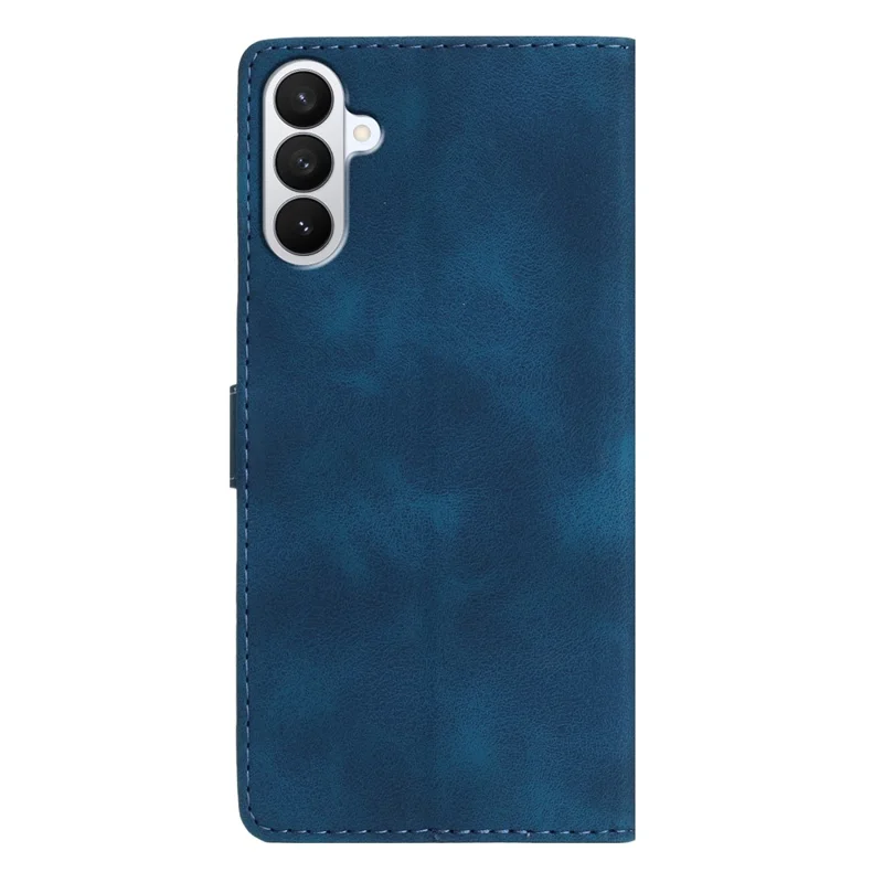 Für Samsung Galaxy S27+ Ledertasche mit geprägtem Blumenmuster, mit Handschlaufe - Blau