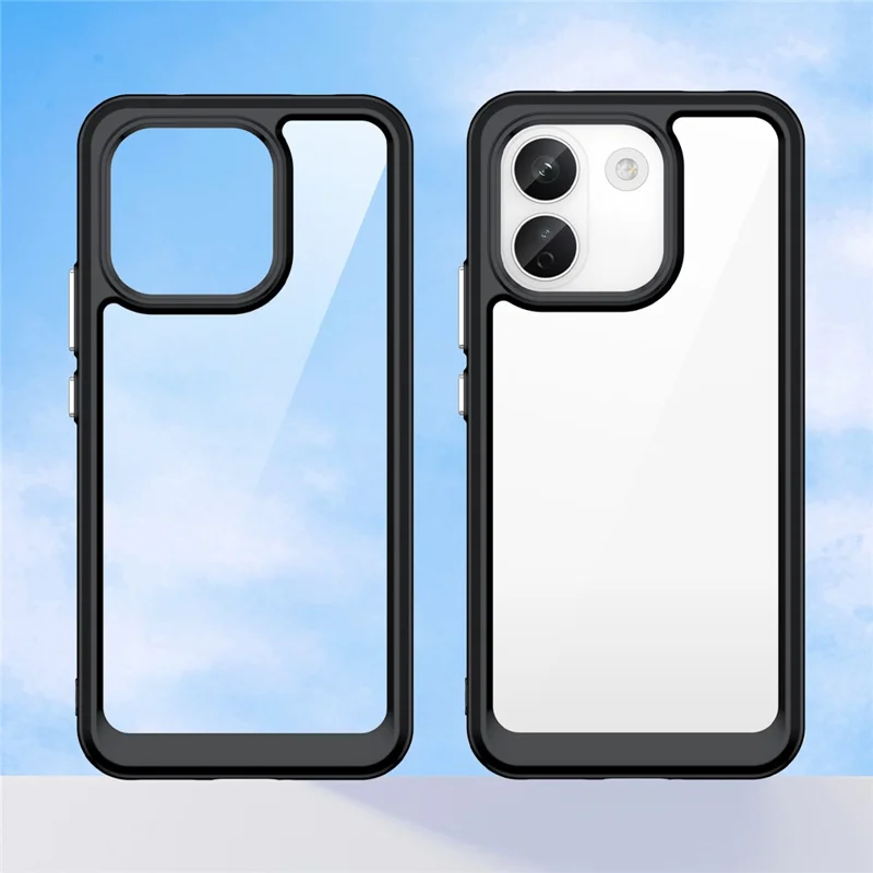 For Xiaomi Redmi Note 17 Pro+ 5G / Note 17 Pro Max 5G Case TPU + Acrylic Protective Clear Phone Cover - Black