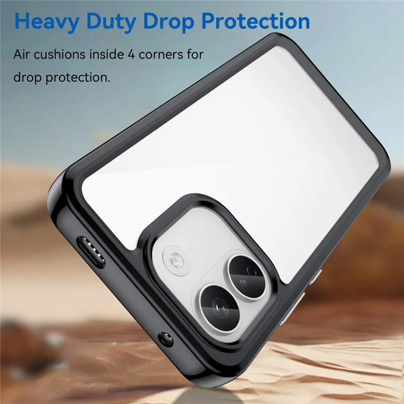 For Xiaomi Redmi Note 17 Pro+ 5G / Note 17 Pro Max 5G Case TPU + Acrylic Protective Clear Phone Cover - Black