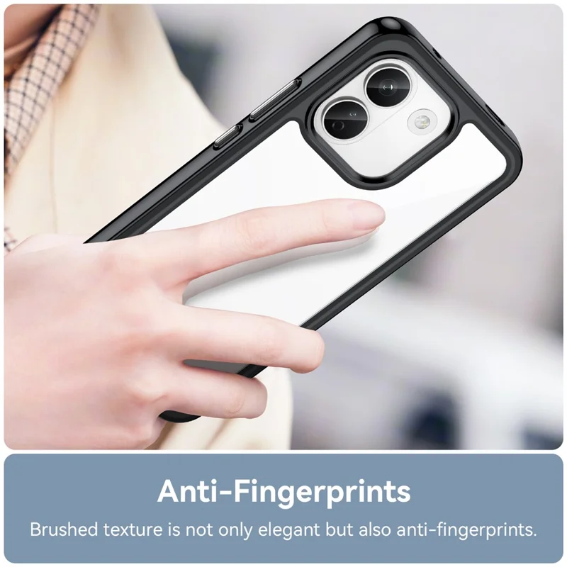For Xiaomi Redmi Note 17 Pro+ 5G / Note 17 Pro Max 5G Case TPU + Acrylic Protective Clear Phone Cover - Black