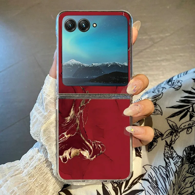 For Samsung Galaxy Z Flip8 Case Marble Pattern PC Scratch Resistant Folding Phone Cover - B193TR