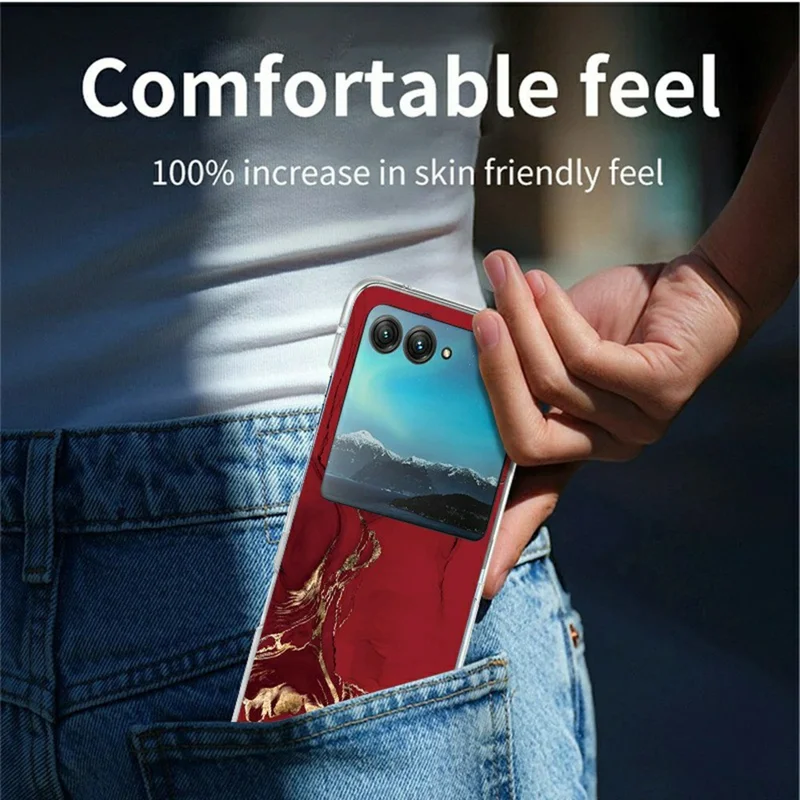 For Samsung Galaxy Z Flip8 Case Marble Pattern PC Scratch Resistant Folding Phone Cover - B193TR