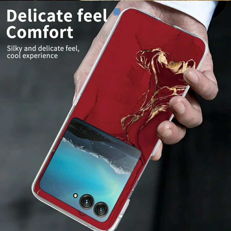 For Samsung Galaxy Z Flip8 Case Marble Pattern PC Scratch Resistant Folding Phone Cover - B193TR