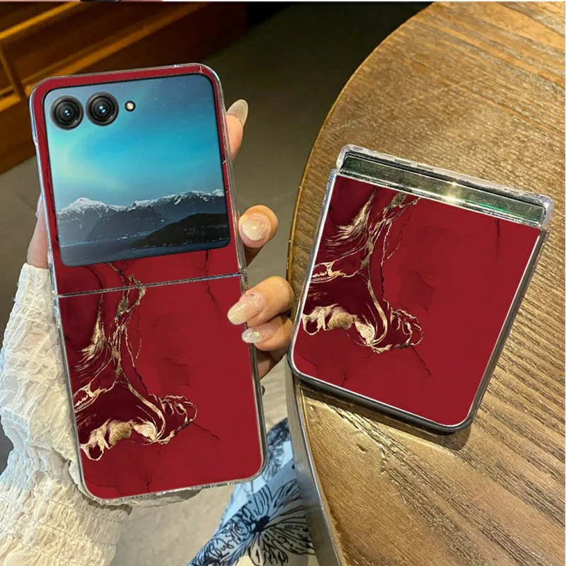 For Samsung Galaxy Z Flip8 Case Marble Pattern PC Scratch Resistant Folding Phone Cover - B193TR